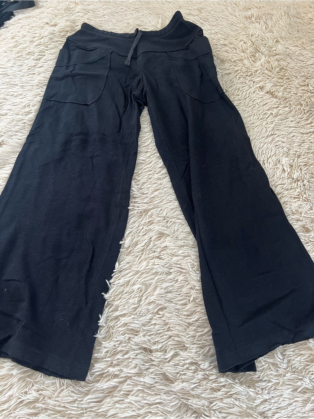 Free People Black Wide-Leg Kids Joggers